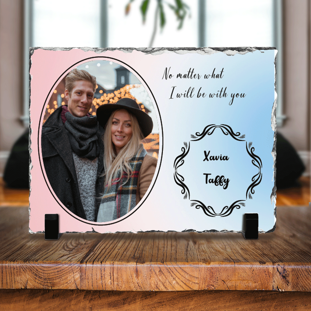 Personalized Couple Blessed Slate Photo- Memorial  Gift-I Will Be With You - Jonxifon