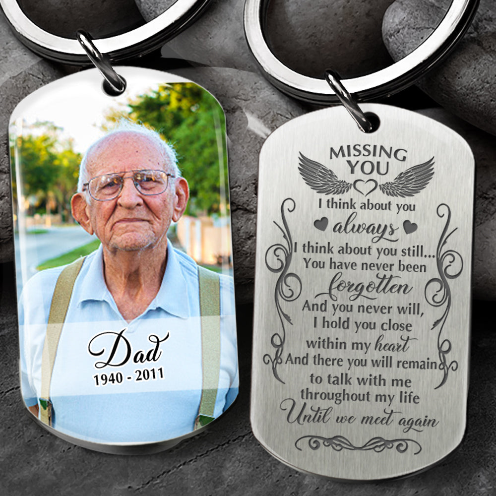 Missing You I Think About You Metal Keychain Personalized Keychain