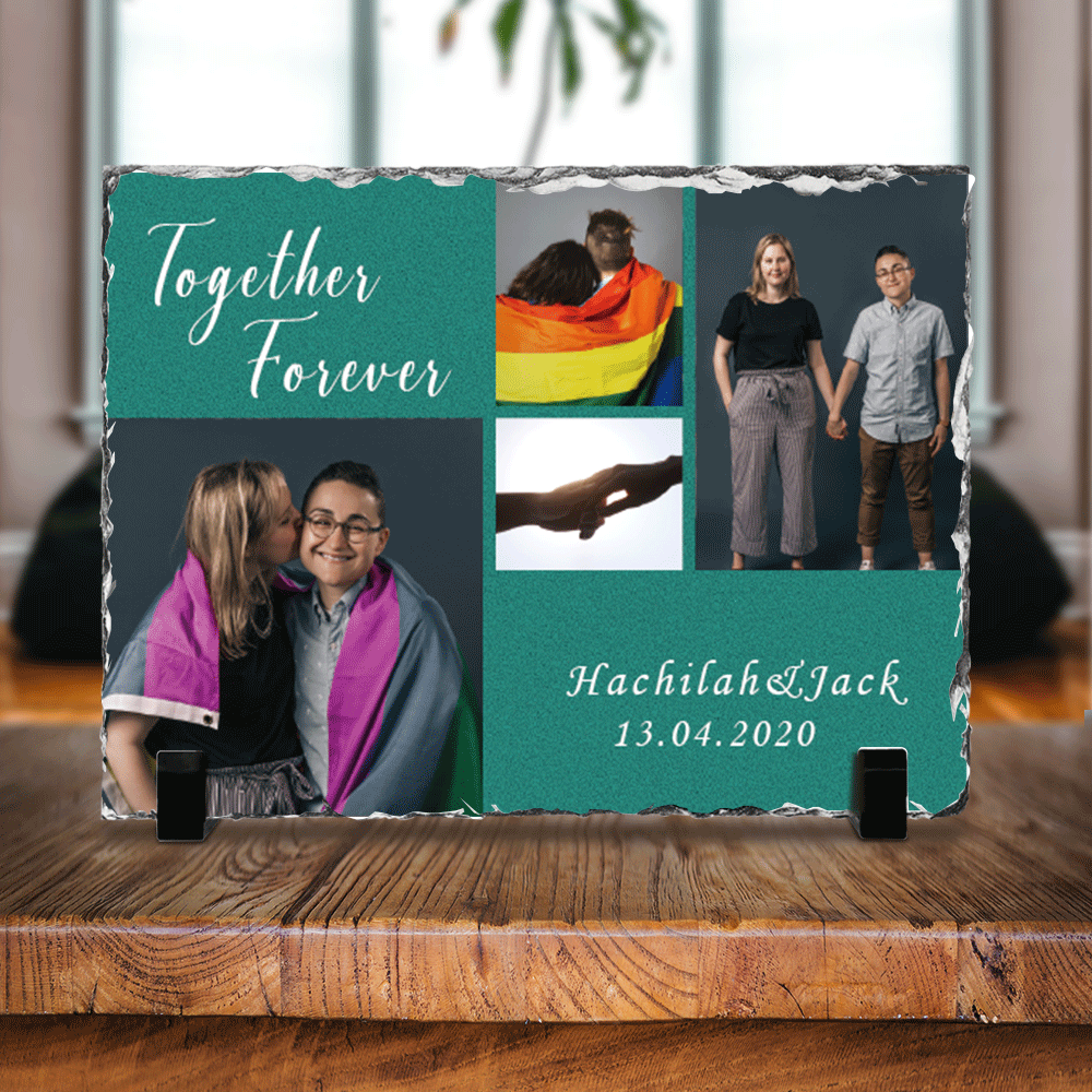 Together Forever Couple Blessed Slate Photo - Memorial  Gift - Jonxifon