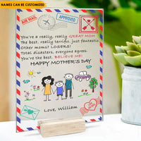 Thumbnail for Dear Mommy Air Mail - Personalized Acrylic Plaque, Mother's Day Gift