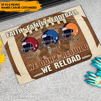 Thumbnail for Faith Football Family - Personalized Family Football Doormat