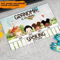 Thumbnail for Grandkids Spoiled Here, Gift For Mother's Day, Grandma - Customized Doormat