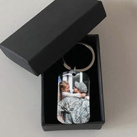 Thumbnail for Dear Veteran Dad Photo Metal Keychain, Gift for Father's day, Veteran Dad