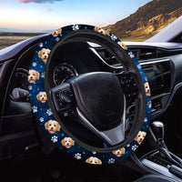 Thumbnail for Custom Galaxy Dog Cat Photo Car Steering Wheel Cover, Pet Lover Gift