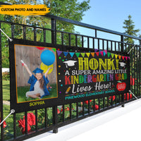 Thumbnail for Honk For Amazing Little Grad - Personalized Kindergarten Graduate Banner