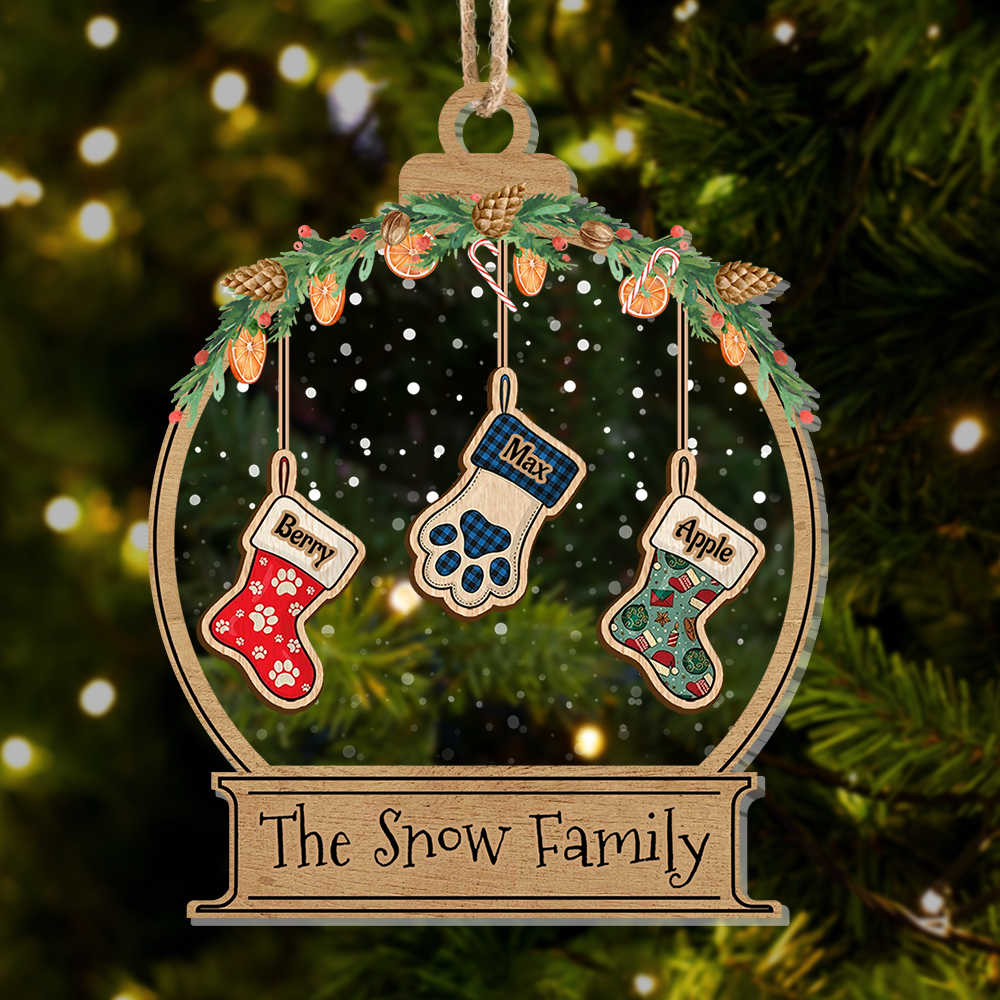 Personalized Christmas Stocking Family Member Gift Printed Acrylic Ornament, Customized Holiday Ornament CHI-YEN