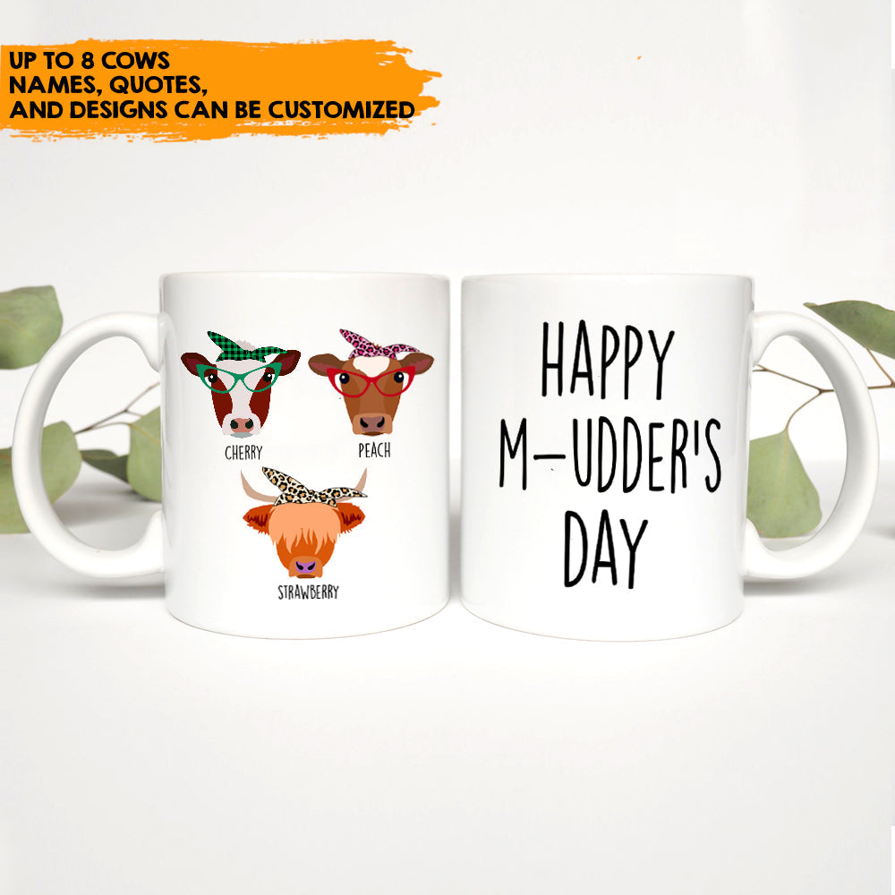 Happy Mother's Day For Cow Mom - Personalized Funny Mug - Jonxifon