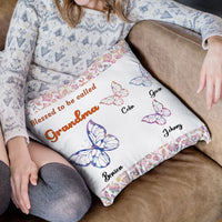 Thumbnail for Blessed To Be Called Grandma Butterflies Personalized Pillow - Jonxifon