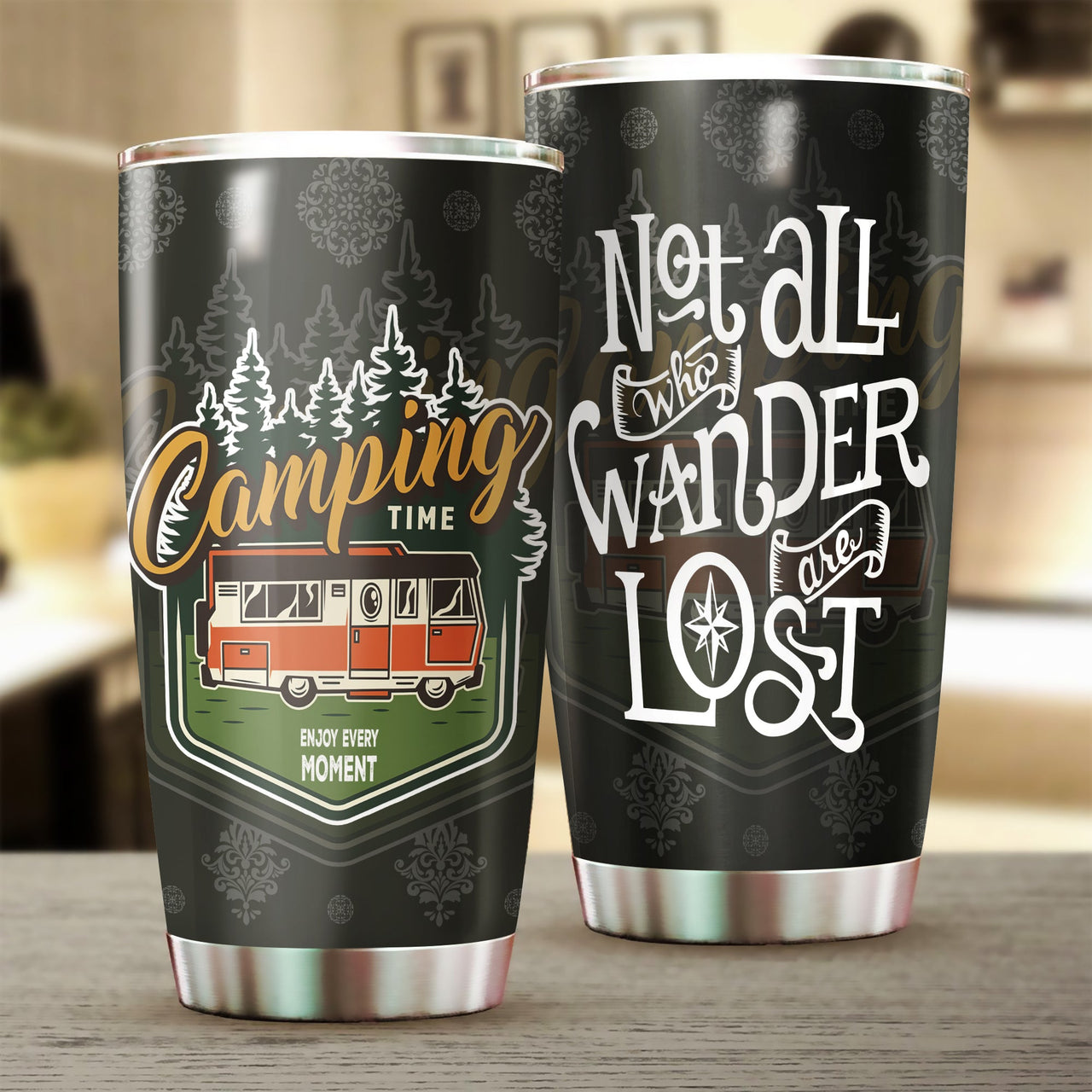 Camping Not All Who Wander Are Lost Tumbler