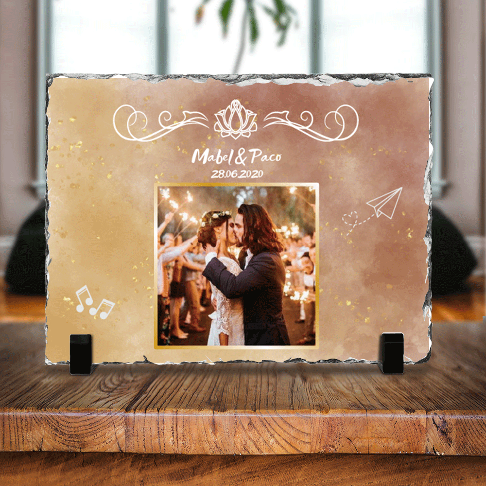 Wedding Couple Blessed Slate Photo - Memorial Photo Gift For Couple - Jonxifon