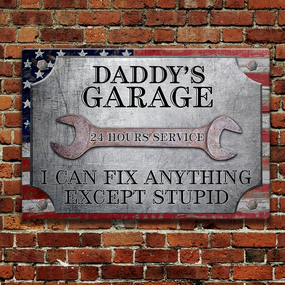 Dad Can Fix Anything - Personalized Metal sign, Custom Vintage Bar Sign