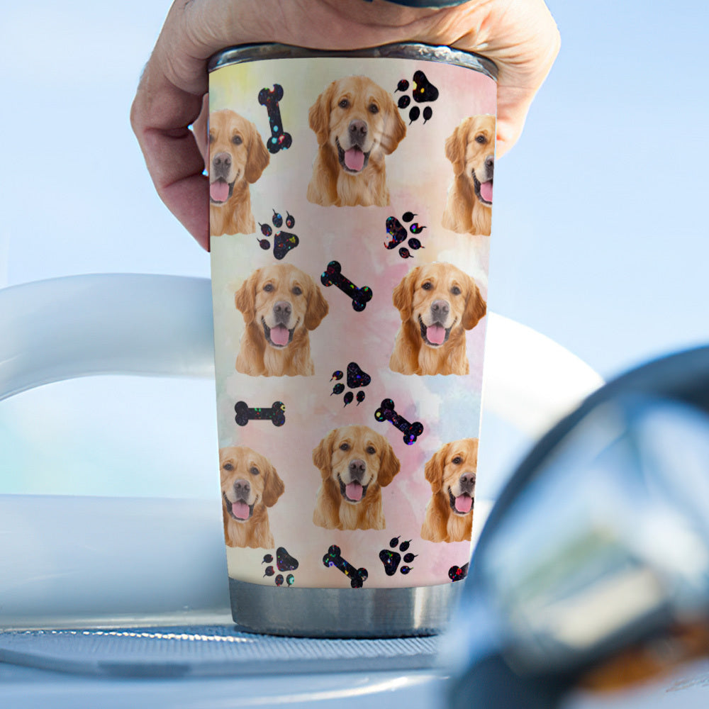 Glitter Dog Mom With Photos Tumbler, Dog Lover Gift YHN-YEN