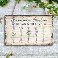 Thumbnail for Grandma Garden of Love - Personalized Rectangle Wood Sign