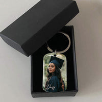 Thumbnail for And Off Graduation Metal Keychain, Graduation Gift