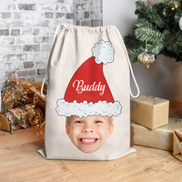 Thumbnail for Custom Santa Hat With Name Photo Christmas Bag, Christmas Gift