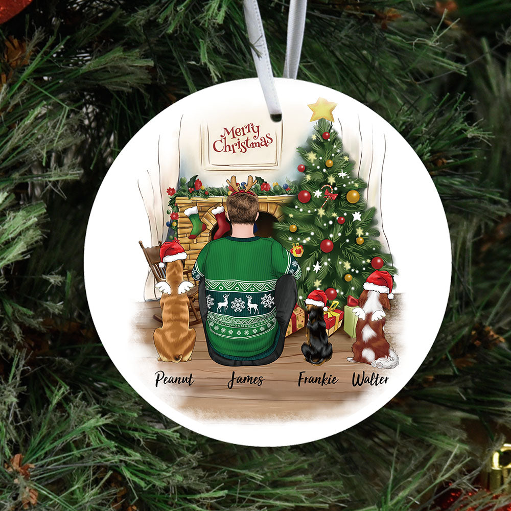 Custom Dog & Cat Memorial Gifts, Gift For Pet Dad- Personalized Christmas Decorative Ornament JonxiFon