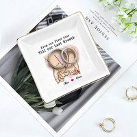 Thumbnail for Personalized From Our First Kiss Till Our Breath Ring Dish, Tray Gift For Love Couple CHI-YEN