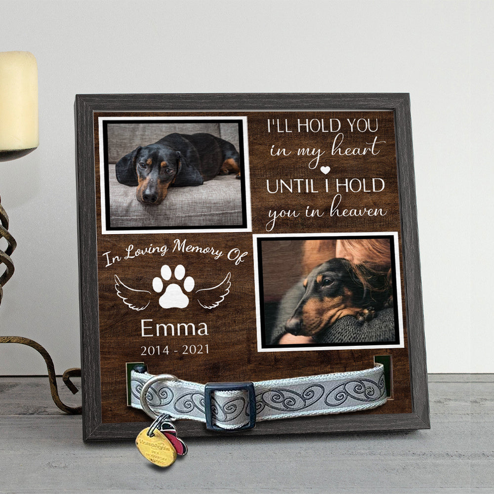 Two Photos Pet memorial Pet Loss - Pet Collar Holder