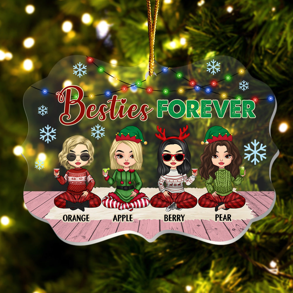 Personalized Besties Friends Sisters Forever Acrylic Ornament, Customized Holiday Ornament CHI-YEN