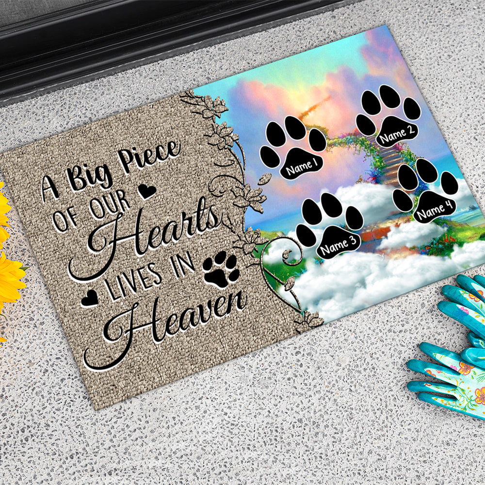 A Little Bit Of Heaven - Personalized Doormat, Memorial Gift For Dog, Cat Lovers - Jonxifon