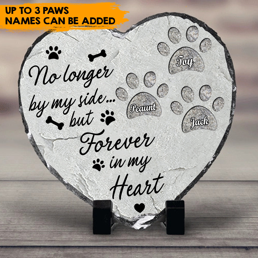 Forever In My Heart - Personalized Heart-Shape Photo Slate, Pet Memorial Gift