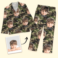 Thumbnail for Personalized Custom Face Husband Wife Camo Hunting Pattern Pajamas Set, Funny Gift For Hunting Lover CHI-YEN