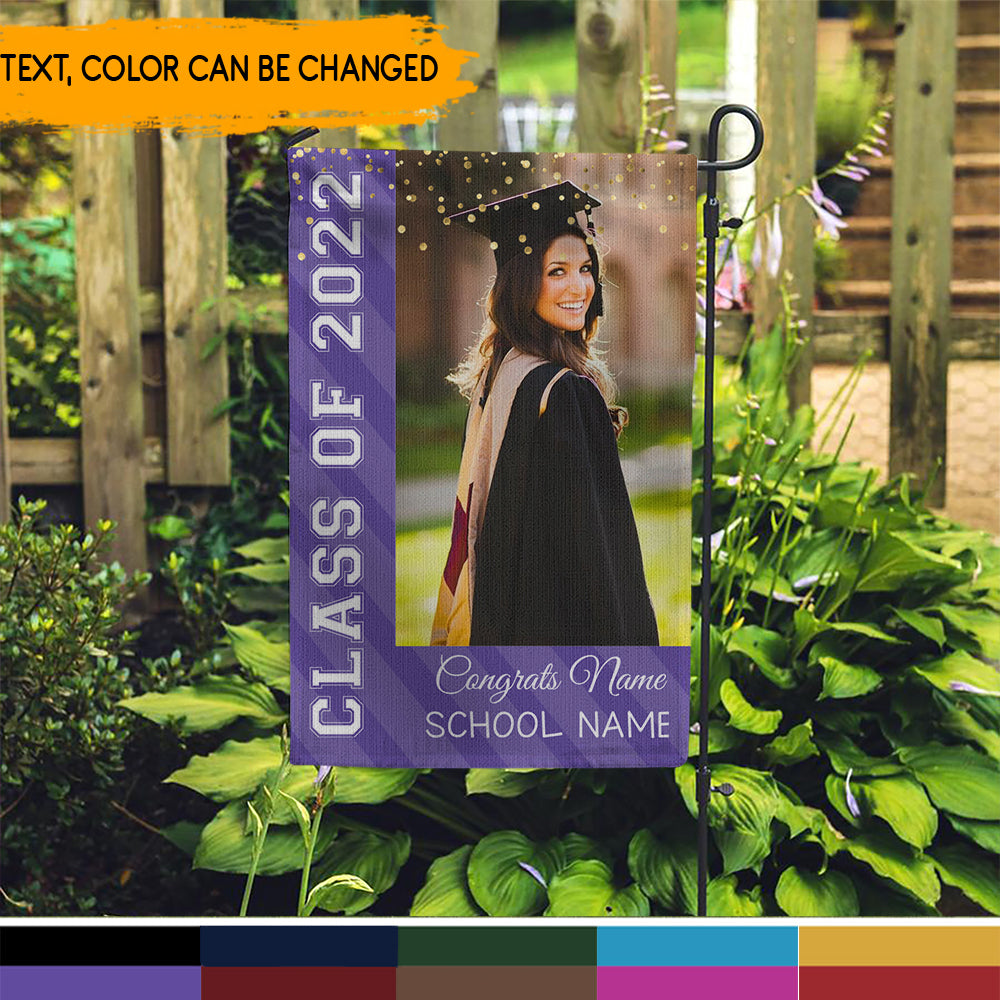 Class Of 2022 With Glitter Graduation Garden Flag, Graduation Gift - Jonxifon