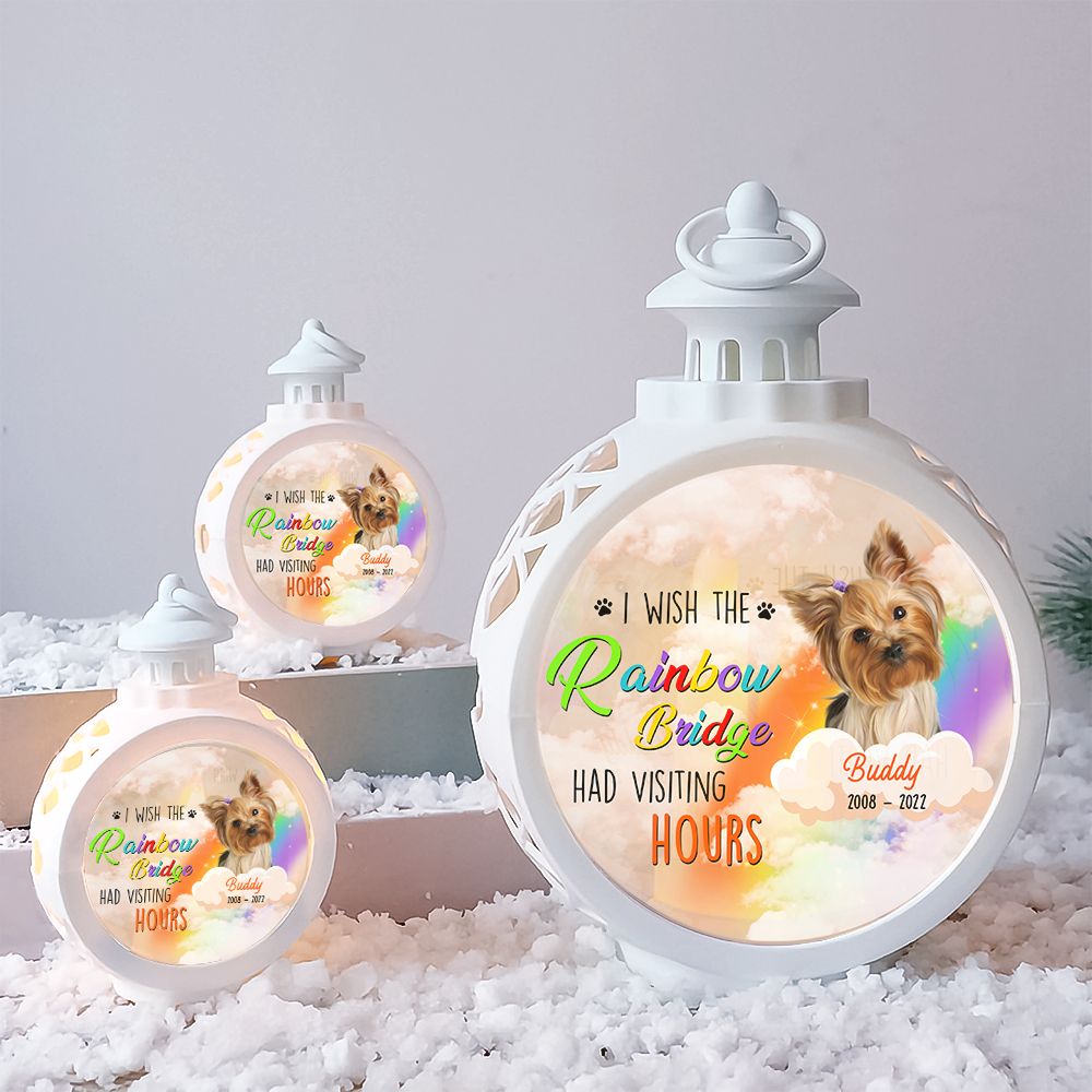 I Wish The Rainbow Bridge Dog Cat LED Light Ornament, Memorial Gift