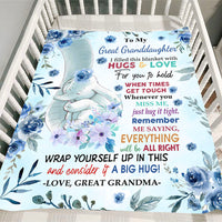 Thumbnail for I Filled This Blanket With Hugs & Love Fleece Blanket, Gift for Great Grandchildren