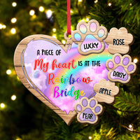 Thumbnail for Piece Of Heart At Rainbow Bridge Dog Cat Loss Of Pet Memorial Personalized Wood Ornament Cutout CHI-YEN