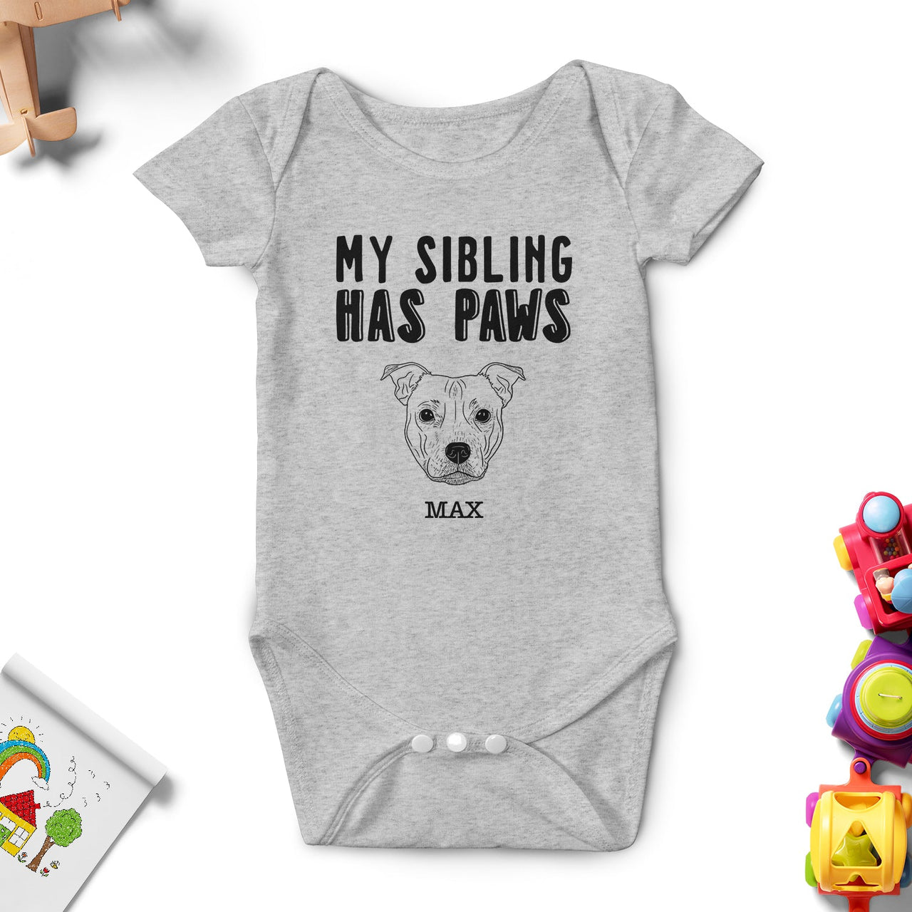 This baby is protected by dogs - Personalized Baby Onesie