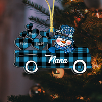 Thumbnail for Personalized Christmas Truck Heart Grandkids Printed Acrylic Ornament, Christmas Gift For Grandma