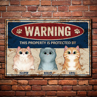 Thumbnail for Warning- Funny Metal Sign For Cat Owner's Home - Jonxifon