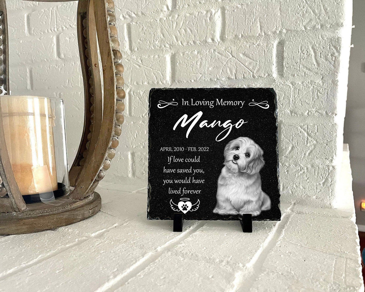 I Love You Your Whole Life Pet Memorial Slate Photo, Pet Loss Gift