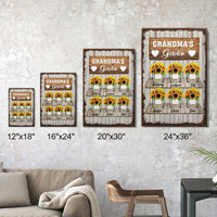 Thumbnail for Grandma's Sunflower Garden Gifts, Personalized Canvas Wall Art - Jonxifon