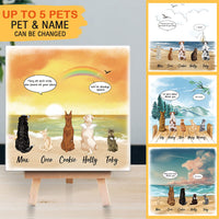 Thumbnail for Personalized Pet Memorial Square Stone Album-Dog Cat Loss Gifts-Pet Bereavement Gift-DOG & CAT-Sunset - Jonxifon