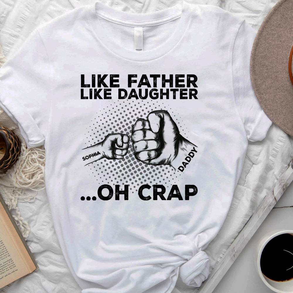 Like Father Like Daughter Handprint Personalized T-shirt