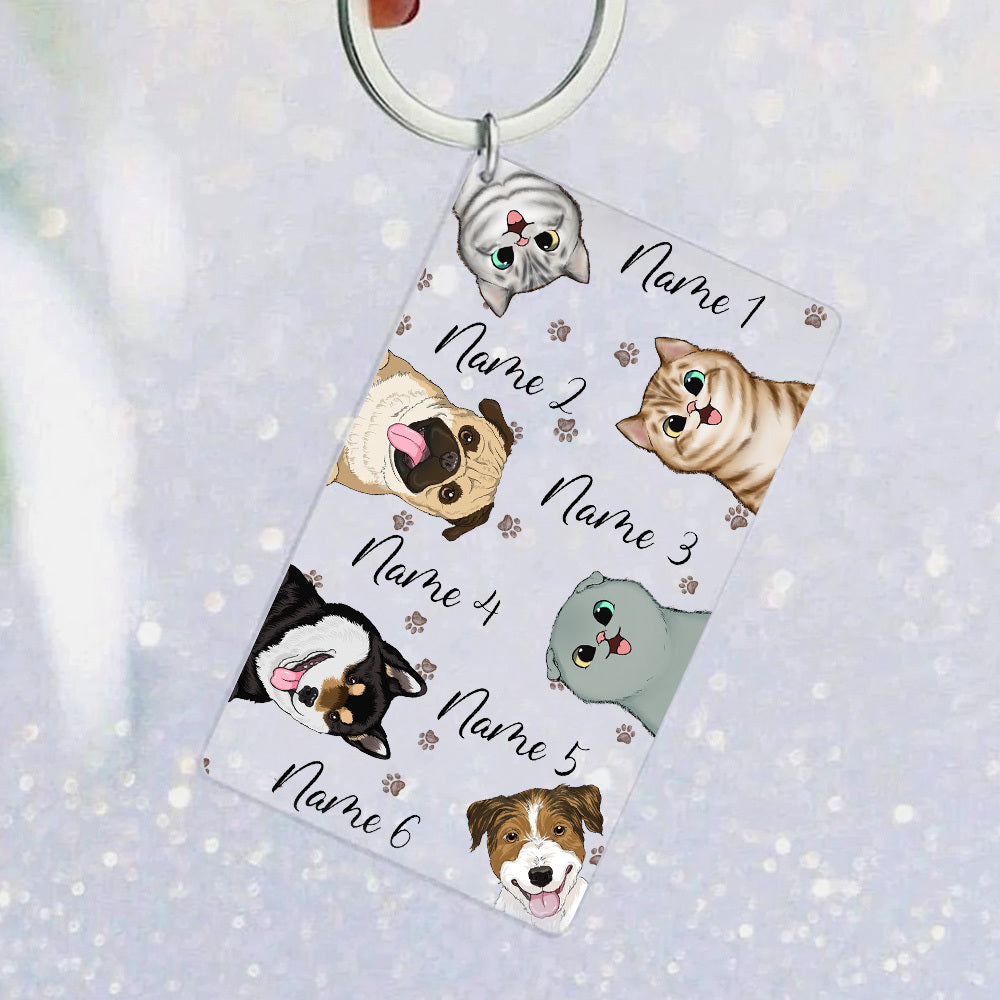 Personalized Cat Dog Acrylic Keychain, Gift For Pet Lovers