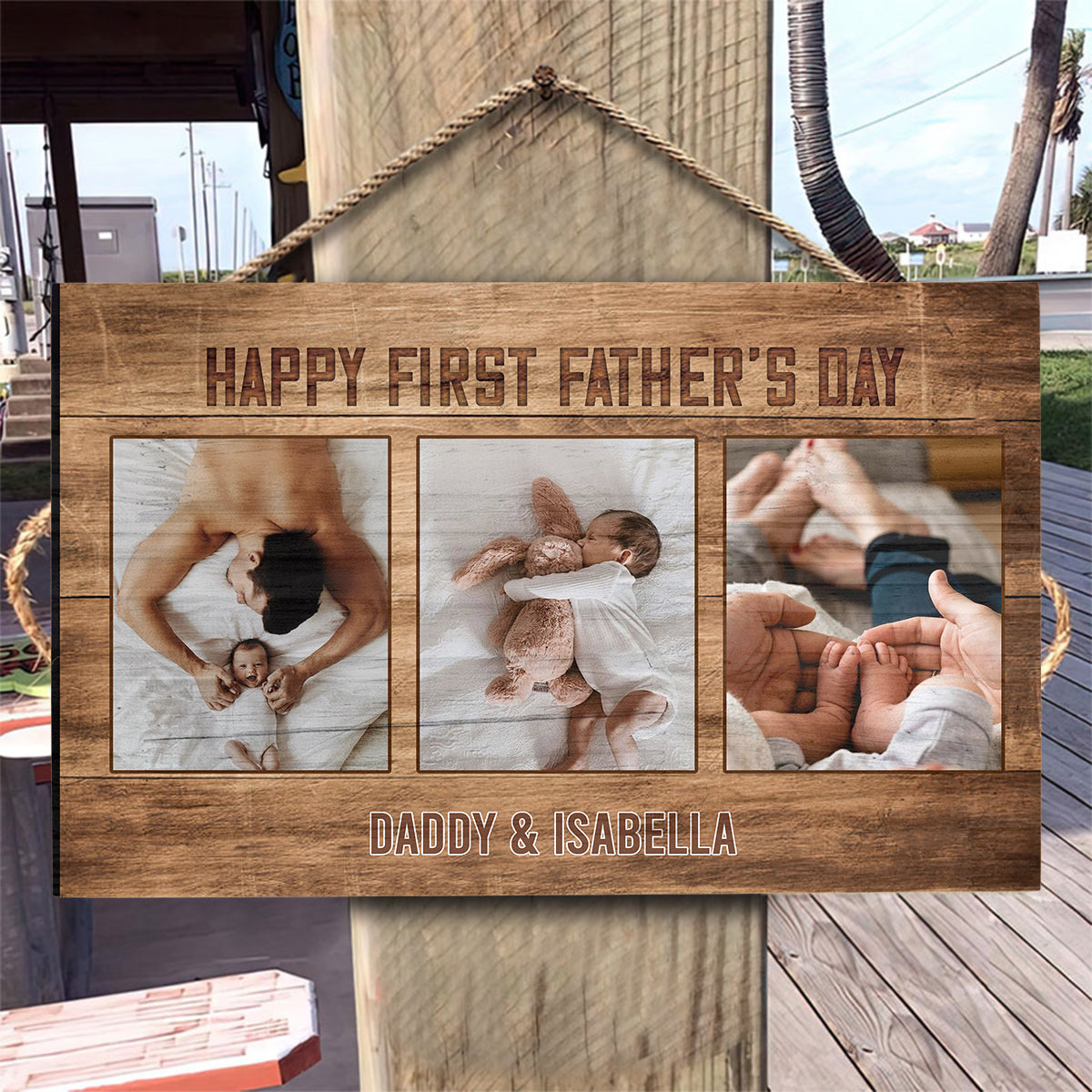 Phuong - Happy First Father's day - Custom Rectangle Wood Sign