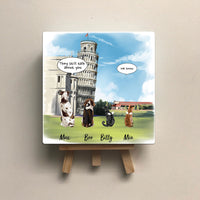 Thumbnail for Personalized Pet Memorial Square Stone Album-Dog Cat Loss Gifts-Pet Bereavement Gift-DOG & CAT-Pisa Tower - Jonxifon