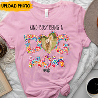 Thumbnail for Kinda Busy Being A Dog Mom - Personalized T-shirt, Mother's Day Gift For Dog Moms