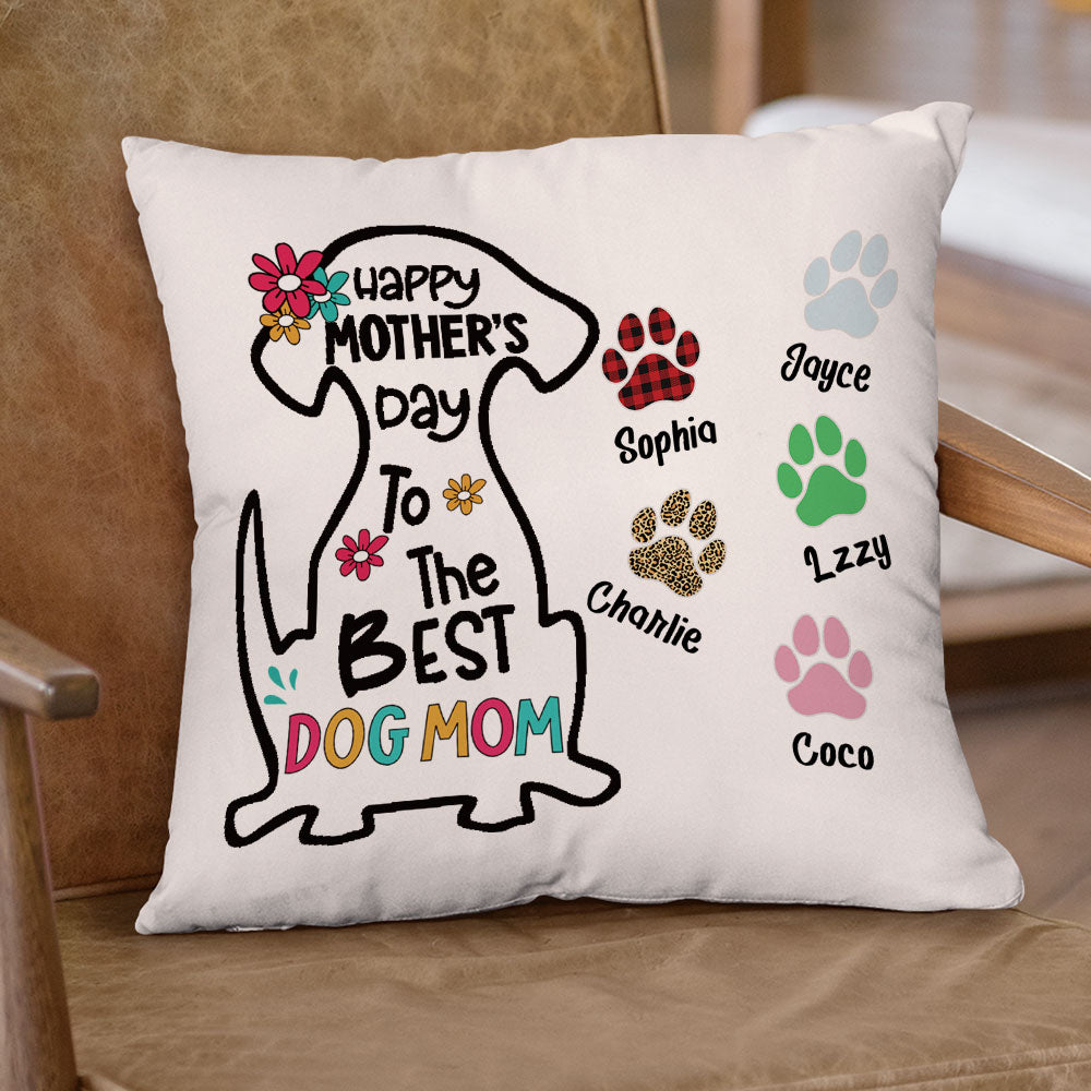 Happy Mother's Day Best Dog Mom - Personalized Pillow - Jonxifon