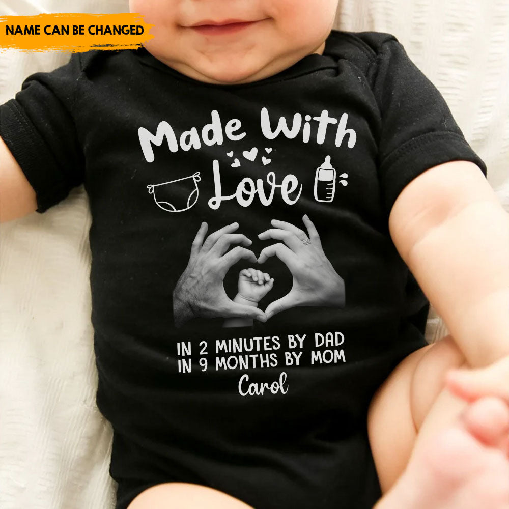 in 2 Minutes by Dad in 9 Months by Mom - Personalized Onesie