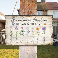 Thumbnail for Grandma Garden of Love - Personalized Rectangle Wood Sign