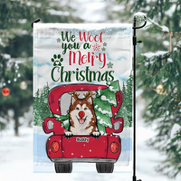 Thumbnail for We Woof You A Merry Christmas Red Truck Personalized Dog Flag, Christmas House Decor CHI-YEN