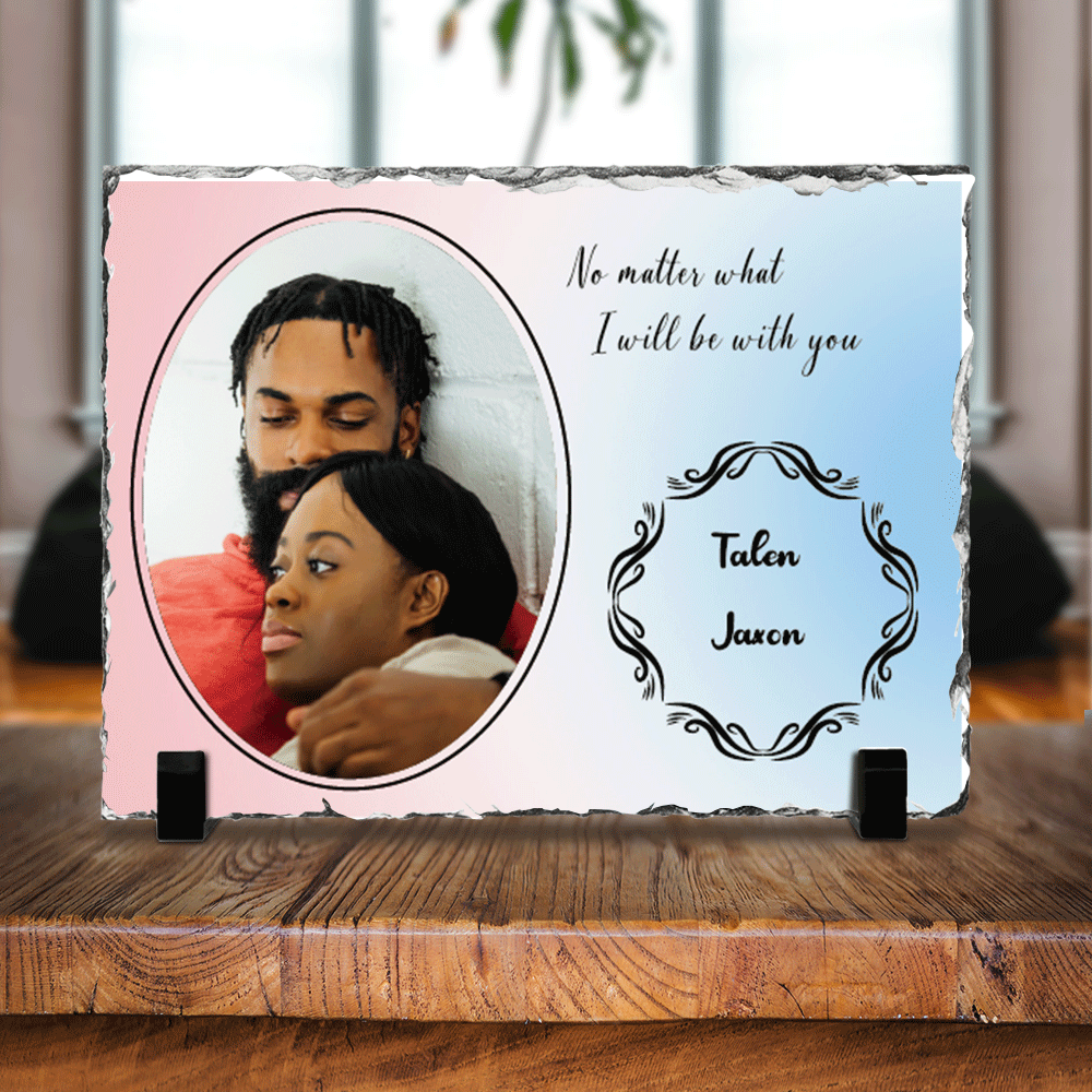 Personalized Couple Blessed Slate Photo- Memorial  Gift-I Will Be With You - Jonxifon