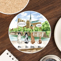 Thumbnail for Personalized Pet Memorial Circle Stone Coasters-Dog Cat Loss Gifts-Pet Bereavement Gift-DOG & CAT-Notre-Dame de Paris - Jonxifon