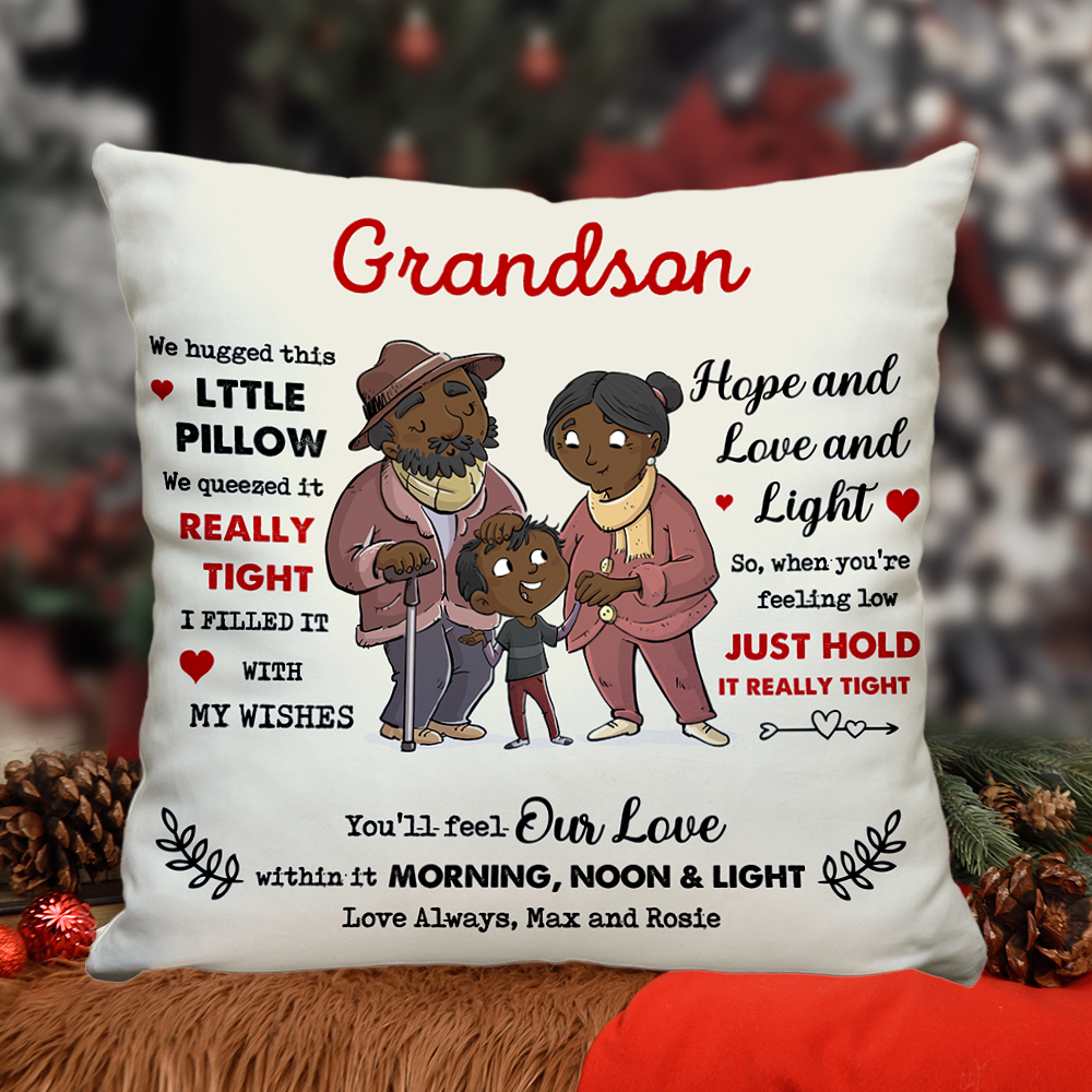 To My Grandson Granddaughter From Grandma Grandpa Pillow, Gift For Family Member