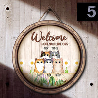 Thumbnail for Welcome Hope You Like Cats - Funny Door Sign For Cat Lovers - Jonxifon