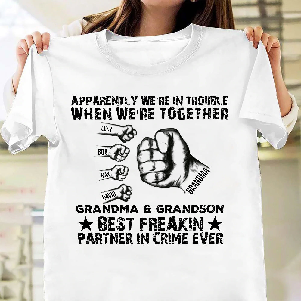 Grandma GrandKids Best Partner In Crime Family Tshirt, DIY Shirt For Grandma